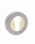 Atlantic - S3ESCERSNBP STATUS Euro Escutcheons on Round Rose - Satin Nickel/Polished Brass