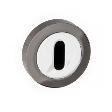 Click Here To Enlarge This Photo Of Atlantic - S3ESCKRBNPC STATUS Key Escutcheons on Round Rose - Black Nickel/Polished Chrome