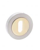 Atlantic - S3ESCKRSNBP STATUS Key Escutcheons on Round Rose - Satin Nickel/Polished Brass