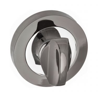 Click Here To Enlarge This Photo Of Atlantic - S3WCRBNPC STATUS WC Turn and Release on Round Rose - Black Nickel/Polished Chrome