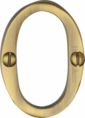 Click Here To Enlarge This Photo Of C1567 0-AT Heritage Brass Numeral 0 Face Fix 51mm (2") Antique Brass Finish