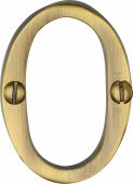 C1567 0-AT Heritage Brass Numeral 0 Face Fix 51mm (2") Antique Brass Finish