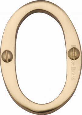 Click Here To Enlarge This Photo Of C1567 0-PB Heritage Brass Numeral 0 Face Fix 51mm (2") Polished Brass Finish