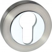 Atlantic - SPMESCESNCP Senza Pari Euro Escutcheons on Round Rose - Satin Nickel/Polished Chrome
