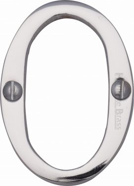 Click Here To Enlarge This Photo Of C1567 0-PC Heritage Brass Numeral 0 Face Fix 51mm (2") Polished Chrome Finish