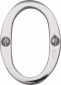 C1567 0-PC Heritage Brass Numeral 0 Face Fix 51mm (2") Polished Chrome Finish