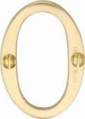 C1567 0-SB Heritage Brass Numeral 0 Face Fix 51mm (2") Satin Brass Finish