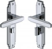 AST5930-PC Heritage Brass Door Handle For Bathroom Astoria Design Polished Chrome Finish