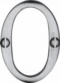 C1567 0-SC Heritage Brass Numeral 0 Face Fix 51mm (2") Satin Chrome Finish