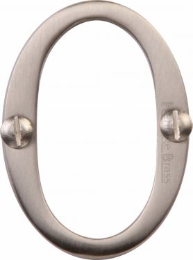 Click Here To Enlarge This Photo Of C1567 0-SN Heritage Brass Numeral 0 Face Fix 51mm (2") Satin Nickel Finish