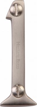Click Here To Enlarge This Photo Of C1567 1-SN Heritage Brass Numeral 1 Face Fix 51mm (2") Satin Nickel Finish