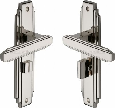 Click Here To Enlarge This Photo Of AST5930-PNF Heritage Brass Door Handle For Bathroom Astoria Design Polished Nickel Finish