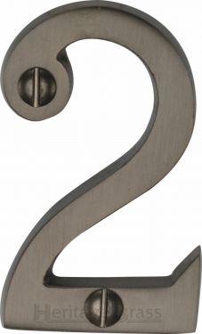 Click Here To Enlarge This Photo Of C1567 2-MB Heritage Brass Numeral 2 Face Fix 51mm (2") Matt Bronze Finish