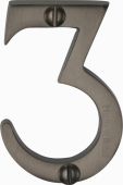 C1567 3-MB Heritage Brass Numeral 3 Face Fix 51mm (2") Matt Bronze Finish