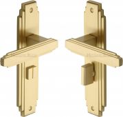 AST5930-SB Heritage Brass Door Handle For Bathroom Astoria Design Satin Brass Finish