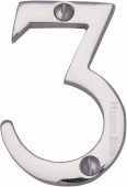 C1567 3-PC Heritage Brass Numeral 3 Face Fix 51mm (2") Polished Chrome Finish