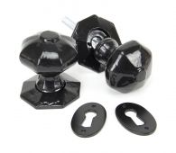 33250 From The Anvil Black Octagonal Mortice/Rim Knob Set