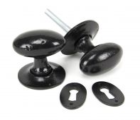 33251 From The Anvil Black Oval Mortice/Rim Knob Set