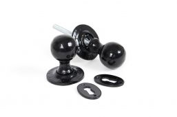 33252 From The Anvil Black Round Mortice/Rim Knob Set