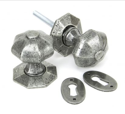 Click Here To Enlarge This Photo Of 33643 From The Anvil Pewter Patina Octagonal Mortice/Rim Knob Set
