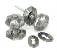 33643 From The Anvil Pewter Patina Octagonal Mortice/Rim Knob Set
