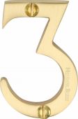 C1567 3-SB Heritage Brass Numeral 3 Face Fix 51mm (2") Satin Brass Finish