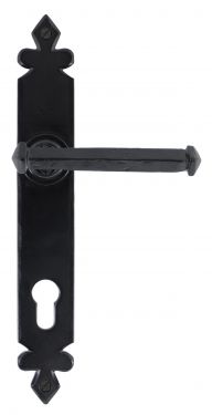 Click Here To Enlarge This Photo Of 33172 From The Anvil Black Tudor Lever Espag. Lock Set  - 92mm Centres - 243mm Screw Centres