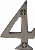 C1567 4-MB Heritage Brass Numeral 4 Face Fix 51mm (2") Matt Bronze Finish