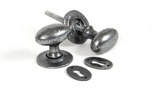 Click Here To Enlarge This Photo Of 33644 From The Anvil Pewter Oval Mortice/Rim Knob Set