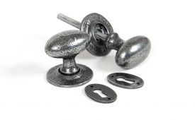33644 From The Anvil Pewter Oval Mortice/Rim Knob Set