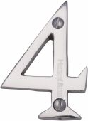 C1567 4-PC Heritage Brass Numeral 4 Face Fix 51mm (2") Polished Chrome Finish