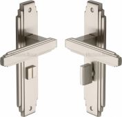 AST5930-SN Heritage Brass Door Handle For Bathroom Astoria Design Satin Nickel Finish