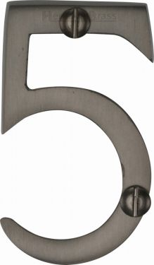 Click Here To Enlarge This Photo Of C1567 5-MB Heritage Brass Numeral 5 Face Fix 51mm (2") Matt Bronze Finish