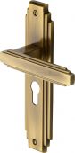 AST5948-AT Heritage Brass Door Handle Euro Profile Astoria Design Antique Brass Finish
