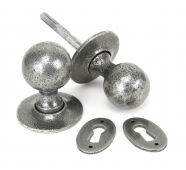 33778 From The Anvil Pewter Round Mortice/Rim Knob Set