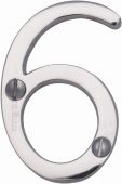 C1567 6-PC Heritage Brass Numeral 6 Face Fix 51mm (2") Polished Chrome Finish