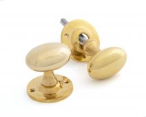 83627 From The Anvil Polished Brass Oval Mortice/Rim Knob Set