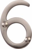 C1567 6-SN Heritage Brass Numeral 6 Face Fix 51mm (2") Satin Nickel Finish