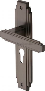 Click Here To Enlarge This Photo Of AST5948-MB Heritage Brass Door Handle Euro Profile Astoria Design Matt Bronze Finish