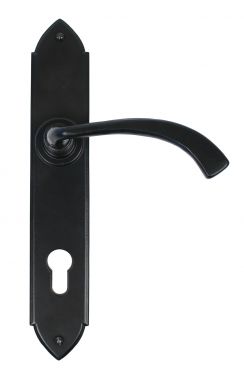 Click Here To Enlarge This Photo Of 33764 From The Anvil Black Gothic Curved Espag. Lock Set  - 92mm Centres - 214mm Screw Centres