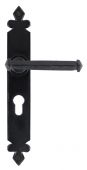 33827 From The Anvil Black Tudor Euro Lever Lock 47mm Centre