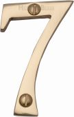 C1567 7-PB Heritage Brass Numeral 7 Face Fix 51mm (2") Polished Brass Finish