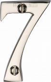 C1567 7-PNF Heritage Brass Numeral 7 Face Fix 51mm (2") Polished Nickel Finish