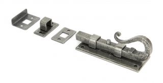 33075 From The Anvil Pewter Patina 4" Shepherd's Crook Universal Bolt