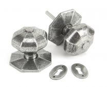 33066 From The Anvil Pewter Octagonal Mortice/Rim Knob Set - Large