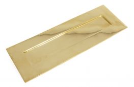 33050 From The Anvil Polished Brass Letterplate - Large - Size: 304x96mm - C/C: 268mm - Aperture: 232x56mm