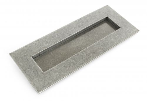 Click Here To Enlarge This Photo Of 33058 From The Anvil Pewter Small Letterplate - Size: 266x110mm - C/C: 243mm - Aperture: 203x45mm