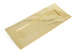 33060 From The Anvil Polished Brass Letterplate - Small - Size: 252x96mm - C/C: 230mm - Aperture: 204x48mm