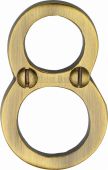 C1567 8-AT Heritage Brass Numeral 8 Face Fix 51mm (2") Antique Brass Finish