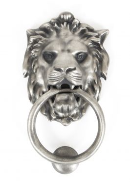 Click Here To Enlarge This Photo Of 33019 From The Anvil Lion's Head Door Knocker - Antique Pewter